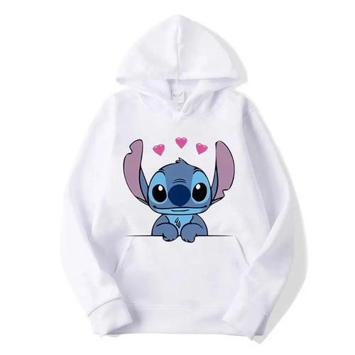 Disney Stitch Cartoon Anime Women Pullover Spring Autumn Men Oversized