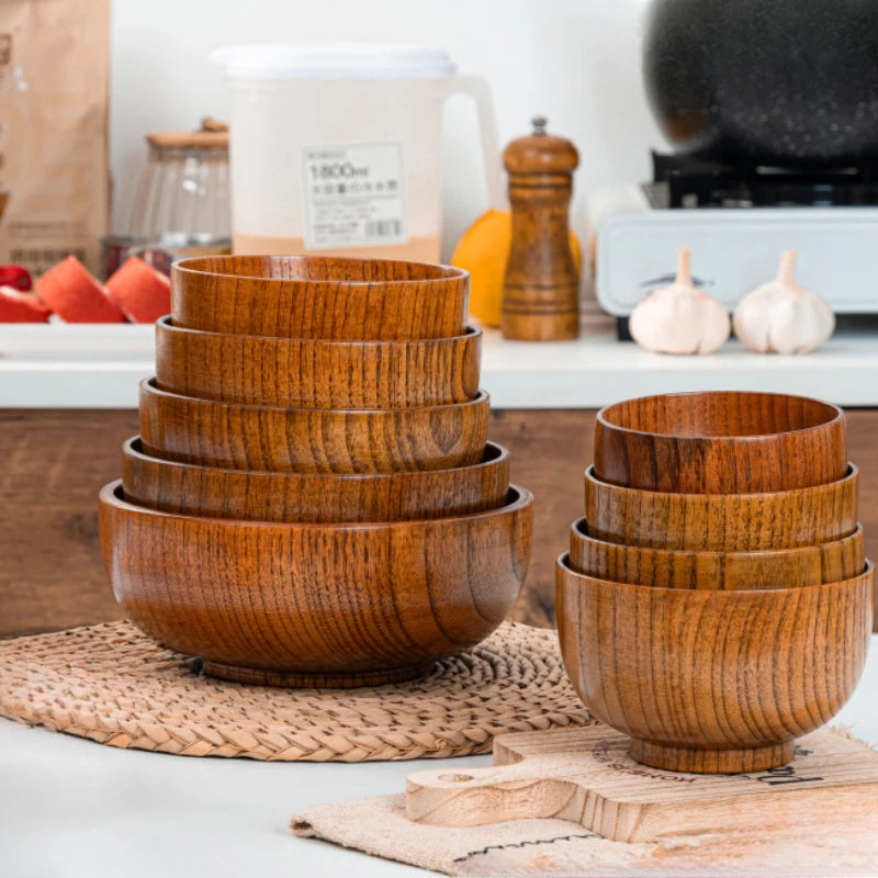 13cm Small Size Round Sour Date Wood Bowl For Adult Whole Wooden Soup