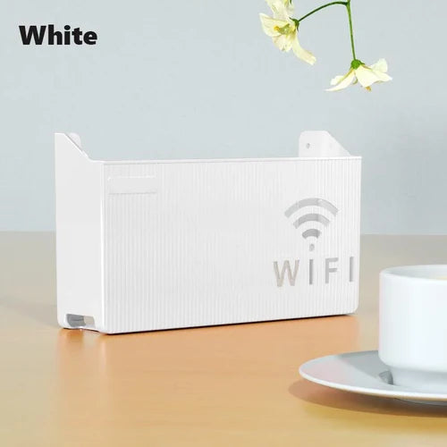1 Pcs Wall Hanging Plastic Wireless Router Storage Box Cable Power