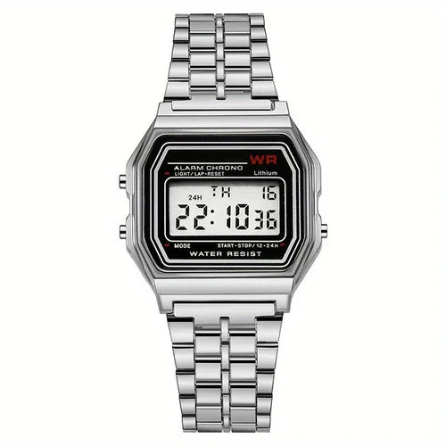 F91W Steel Strap Watches Women Watch Men Business Clock Multifunction