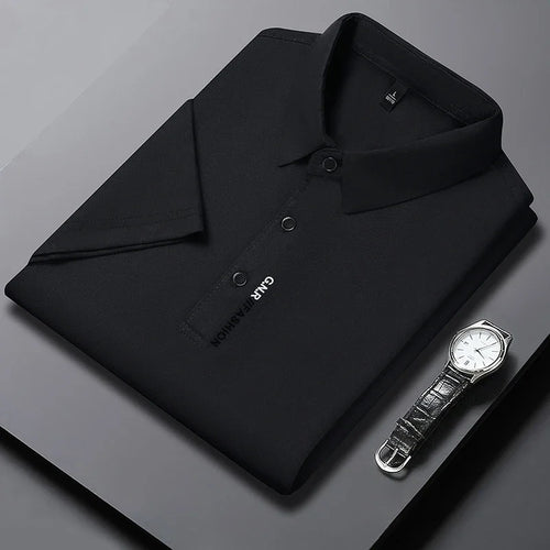 New Men's Short Sleeved Solid Color POLO Shirt Breathable and