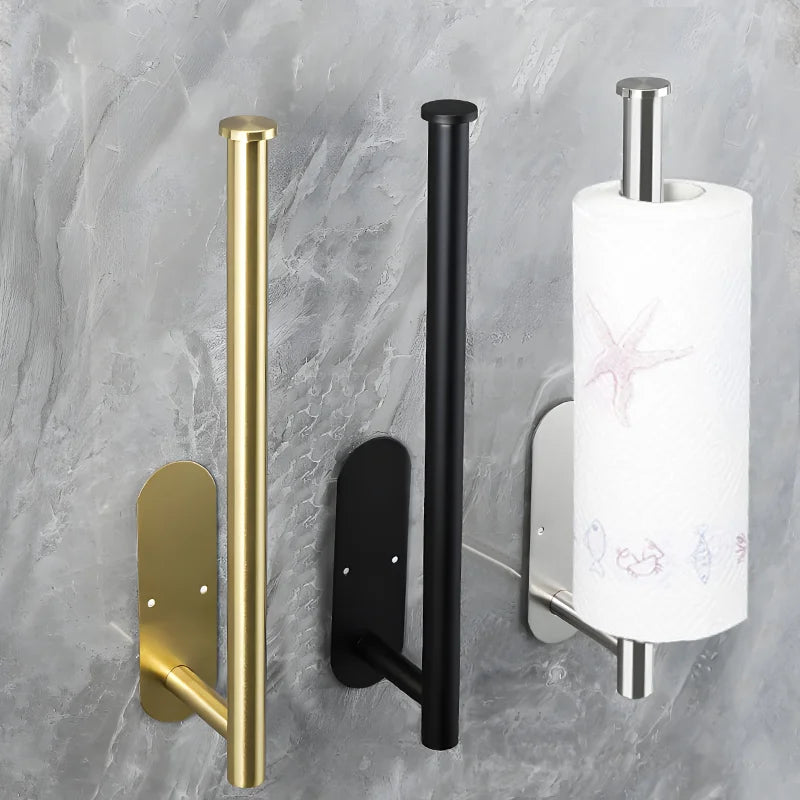 Stainless Steel Paper Towel Holder for Bathroom Kitchen No Punch Wall
