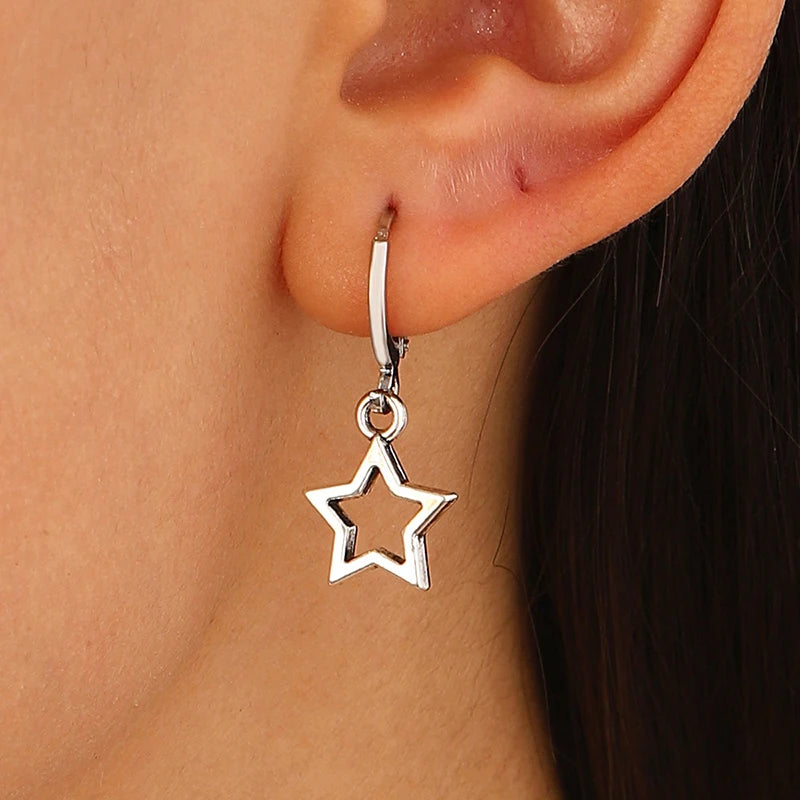 New Creative Star Hoop Earrings Fashion Simple Earrings Gifts for