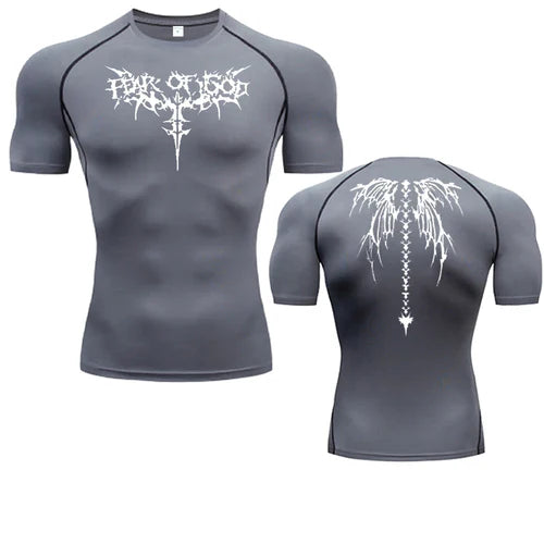 2024 Summer Men Sun-protective Clothing Anime T-shirt Fitness