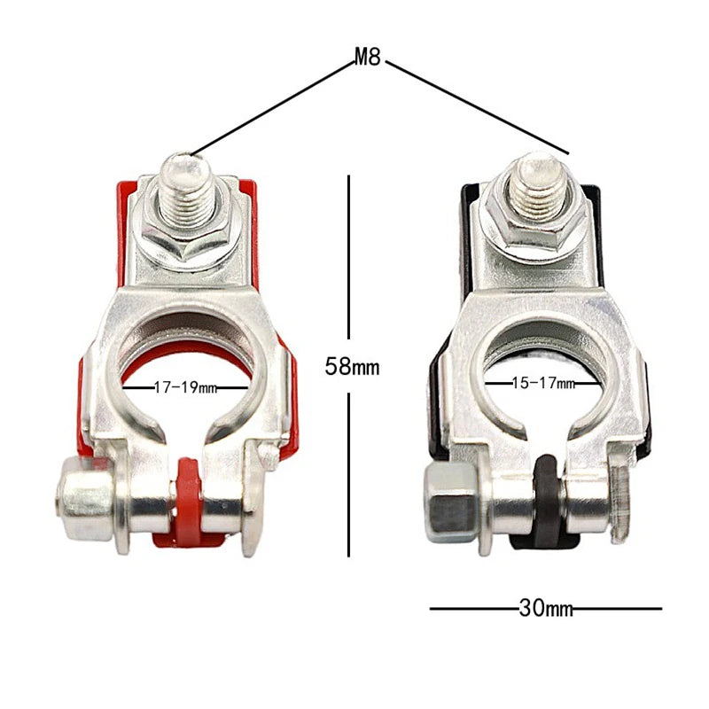 2pc Automotive Battery Terminal Wire Cable Clamp Quick Release