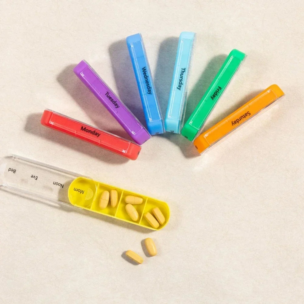 7 Days Pill Medicine Box Weekly Monthly Tablet Holder Storage