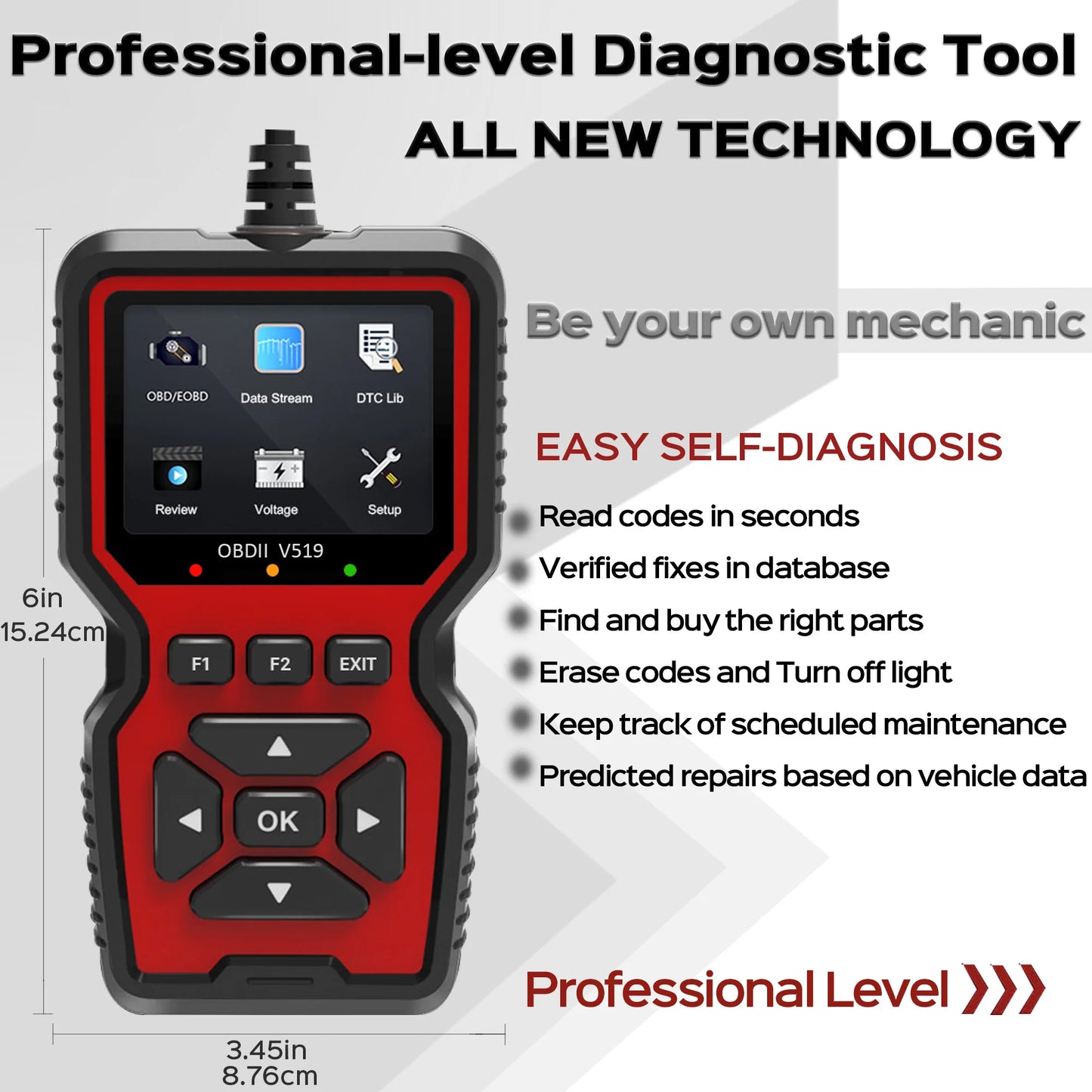 Enhanced OBD2 Scanner Vehicle Code Reader Check Engine Light Fault