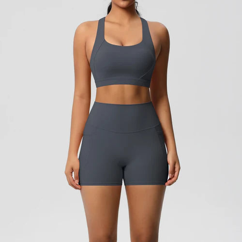 2PCS Sportswear With Pocketed Yoga Set Gym Clothes Yoga Suits For