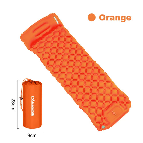 PACOONE Outdoor Camping Sleeping Pad Inflatable Mattress with Pillows