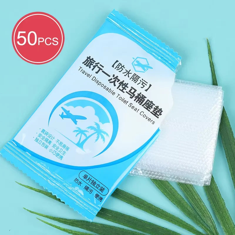 50pcs Disposable Toilet Seat Cover Portable Travel Safe Toilet Seat
