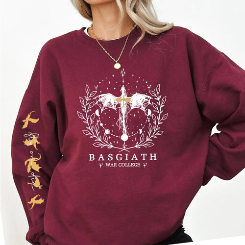 Fourth Wing Sweatshirt Women Pullover Basgiath War College Crewneck