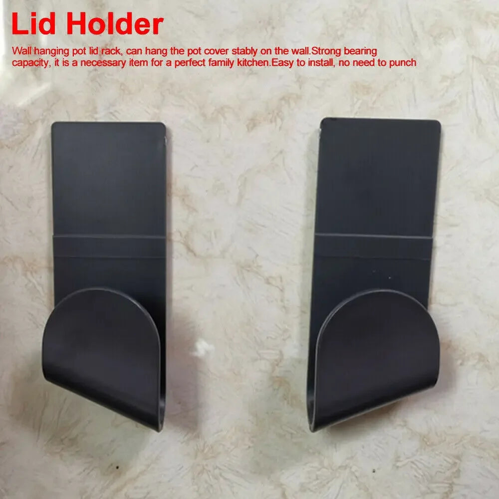 6PCS/Set Plastic Pot Lid Holder Wall-Mounted Hanging Holder for Pan