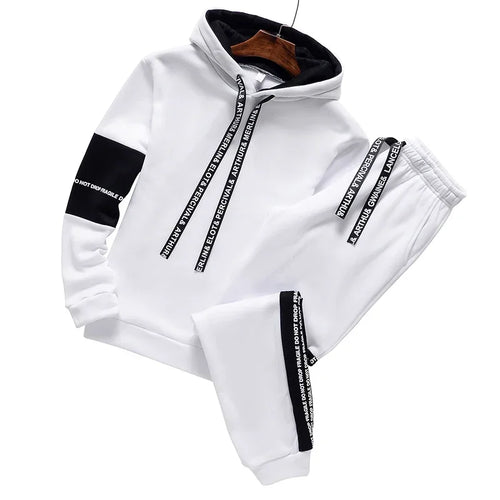 2025 Winter Hoodie Sets Men Tracksuit Casual Hoodies Sweatshirt Piece