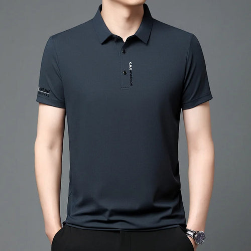2025 Men's Short Sleeve Solid Color Polo Shirt Breathable Comfortable