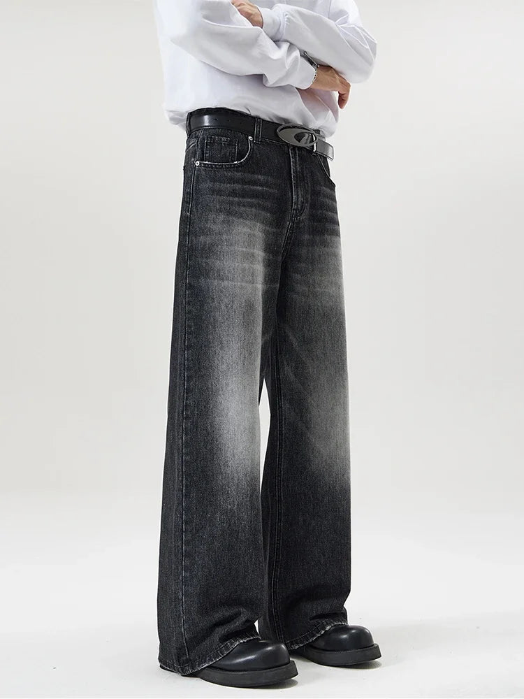4 Colors Autumn Vintage Distressed Men's Baggy Straight Jeans Fashion