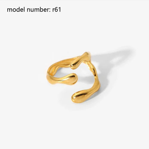 Fashion Simple Stainless Steel Rings For Women Gold Color Smooth