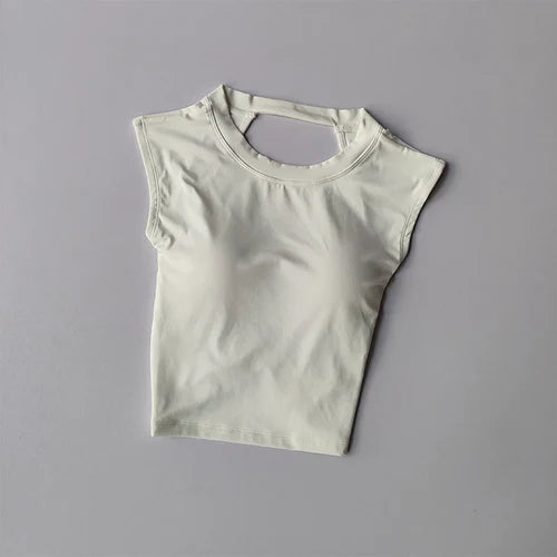 Sexy Short Backless Fixed Chest Pad Sports T-shirt Vest Women's Tight