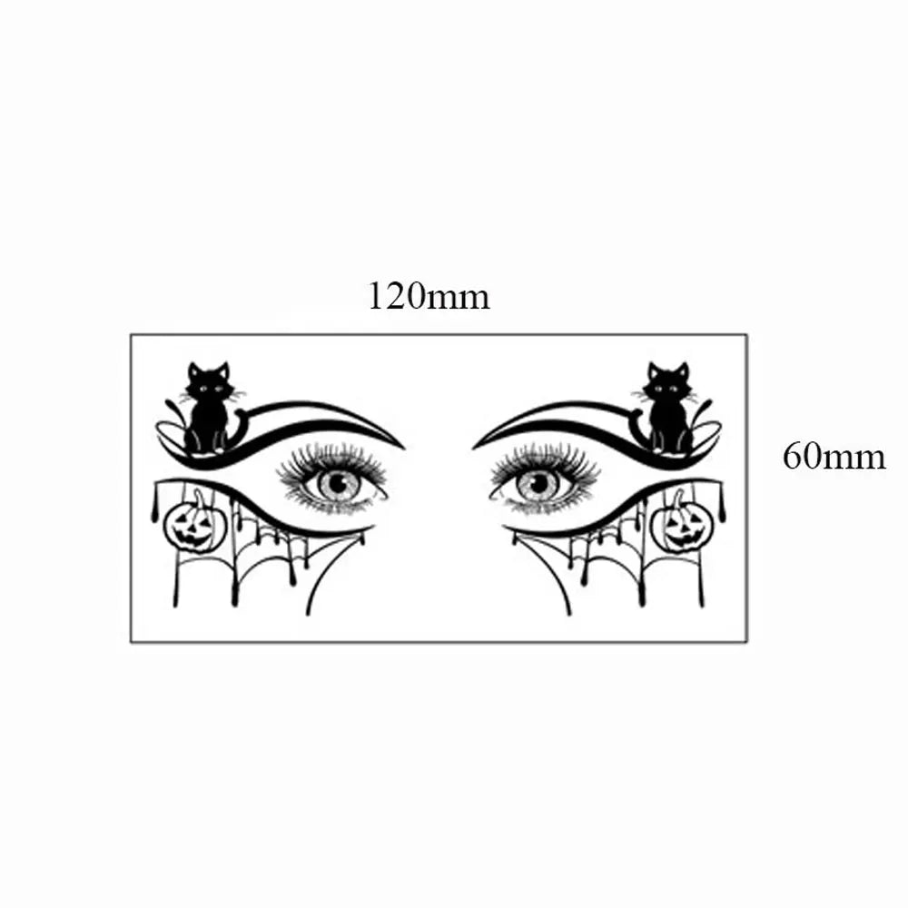 10pcs Halloween Facial Makeup Temporary Tattoo Stickers Waterproof Eye Decoration Tattoo