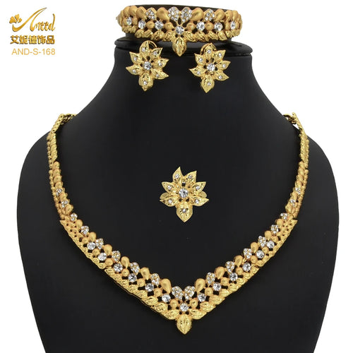 ANIID Dubai 24k Gold Plated Jewelry Set For Women Bridal Ethiopian