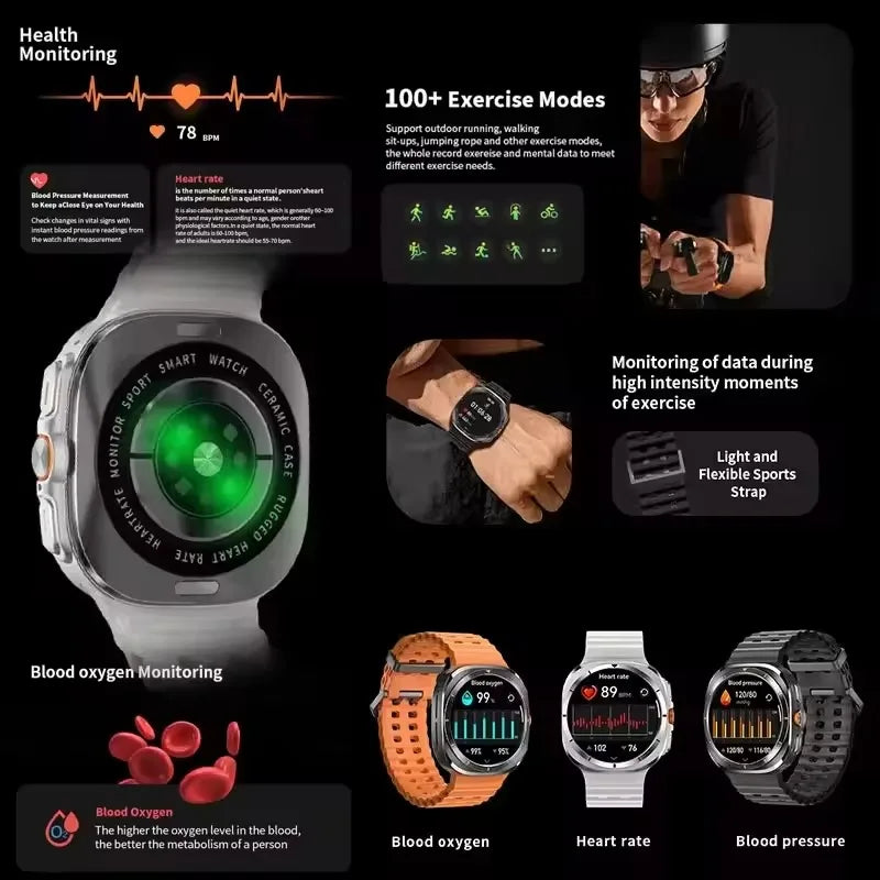 2025 New Smart Watch 32GB Memory Video NFC 1.5Inch AMOLED Screen Sport