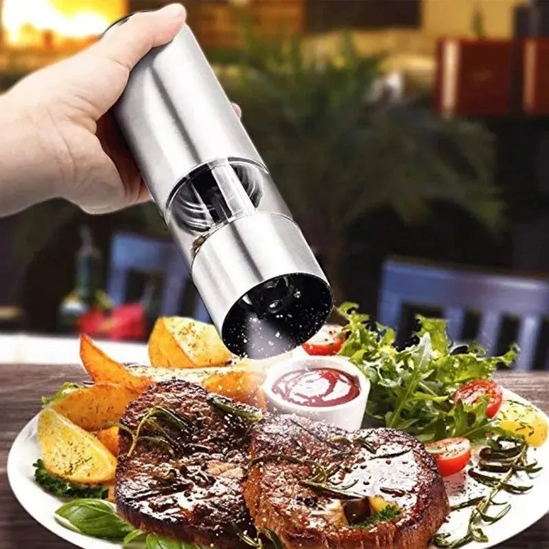 1PC Stainless Steel Electric Pepper Grinder Spices Sea Salt Kitchen