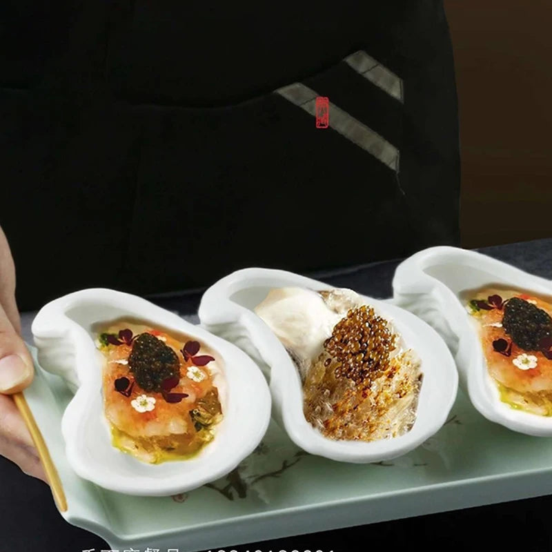 1PC Molecular Cuisine Oyster Shell Ceramic Creative Tableware Plate