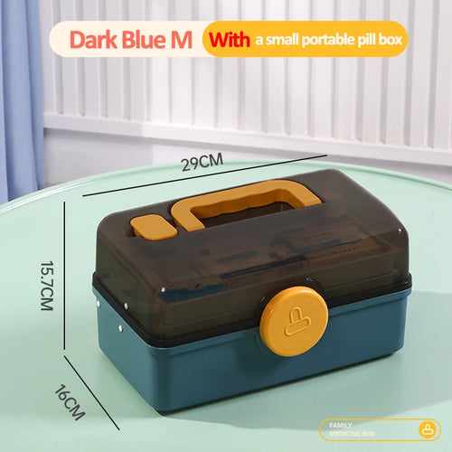3 Layers Large Capacity Family Medicine Organizer Storage Box Portable
