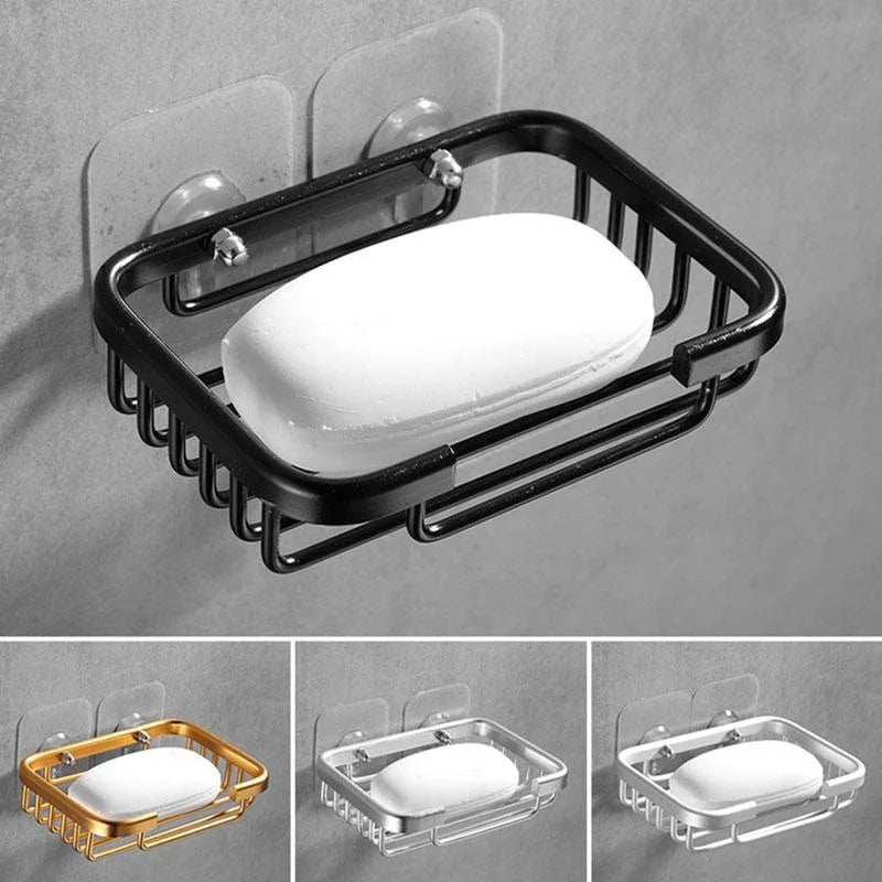 1PC Free Drill Soap Dish Holder Wall Mounted Storage Rack Holder