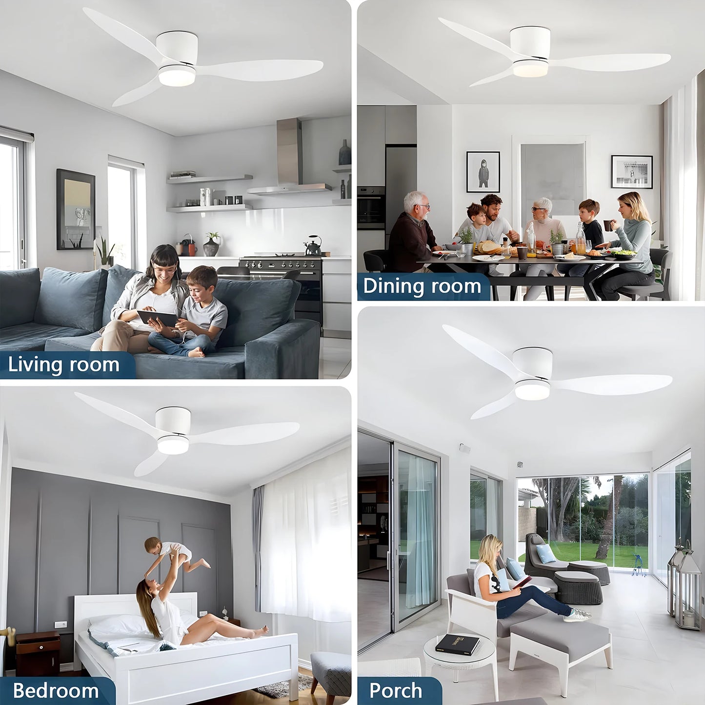 IRALAN Modern Ceiling Fan with LED Light DC motor Large Air Volume