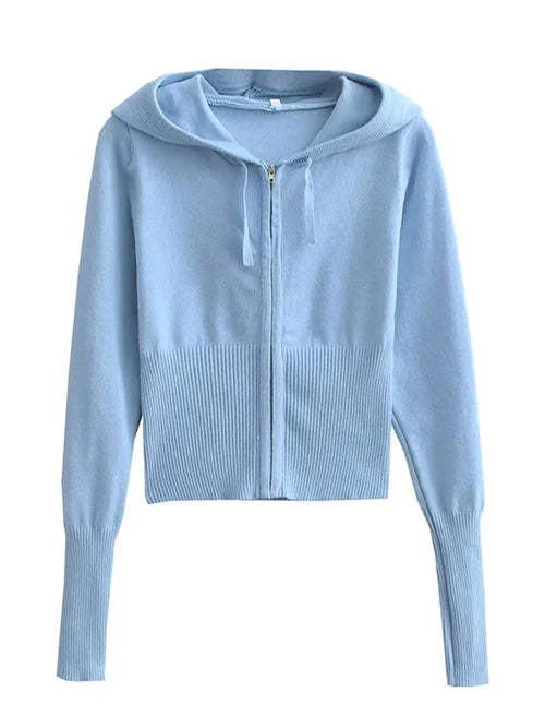 Tossy Knit Fashion 2 Piece-Set Trousers Hoodie Tracksuit Women Crop