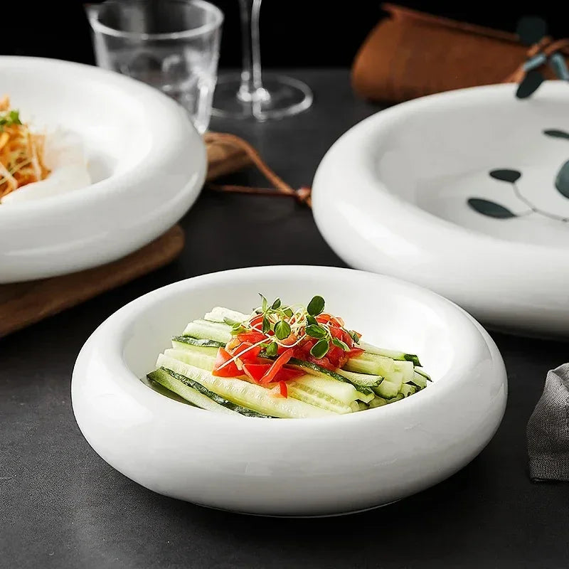 Hotel Restaurant Clubhouse Cold Dish Wobble Plate Round Thick