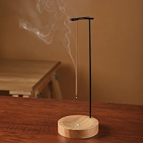 Creative Upside Down Incense Burner Incense Stick Holder Wooden Round