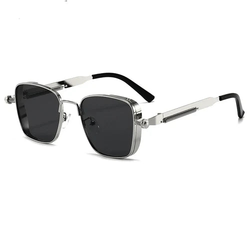Square Steampunk Spring Leg Sunglasses For Men Women Fashion Classic