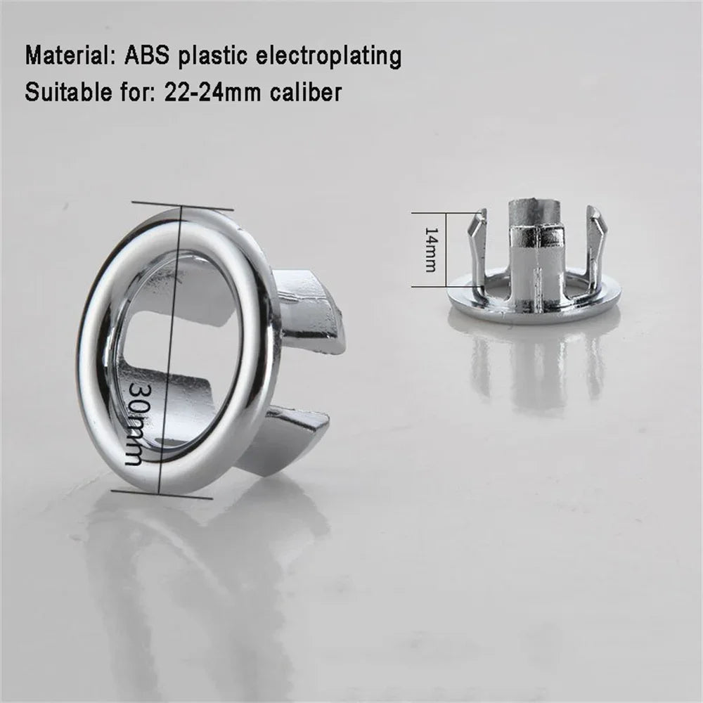 2pcs Bathroom Sink Hole Cover Basin Trim Cap Cover Plastic
