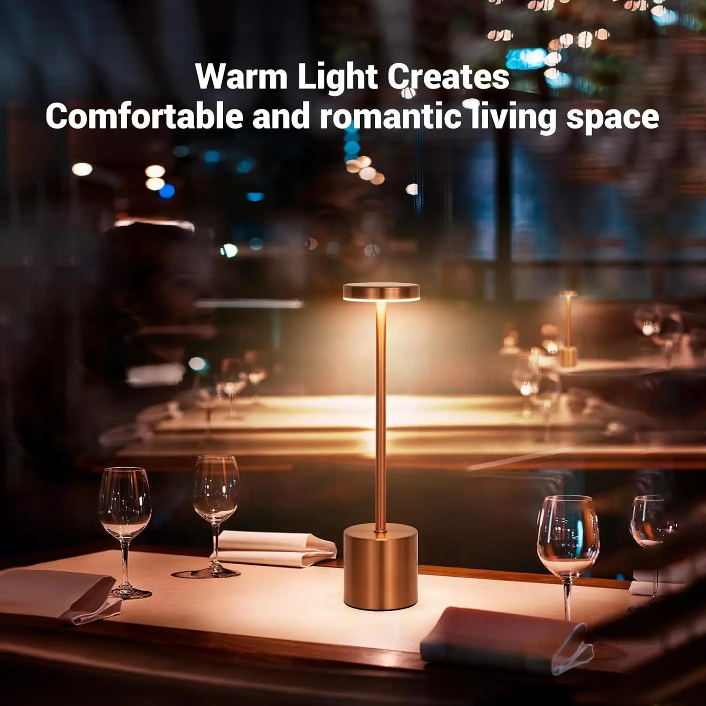 LED Table Lamp Touch Sensor Rechargeable Desktop Night Light Wireless
