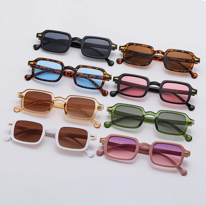 Luxurious Rectangle Sunglasses Women Oval Vintage Brand Designer