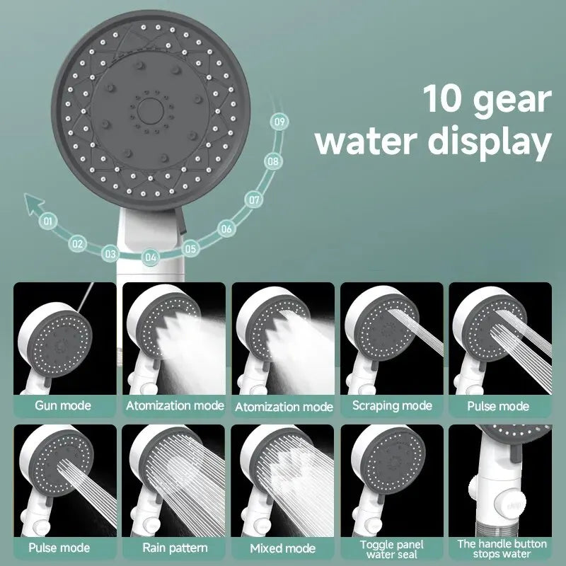 High Quality 8 Mode Shower Head Water Filter Adjustable High Pressure