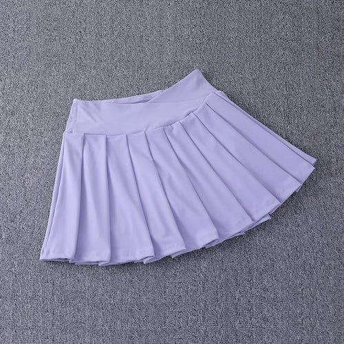 2024 New Best-Selling Pleated Nylon Spandex High Waisted Pocket Skirt