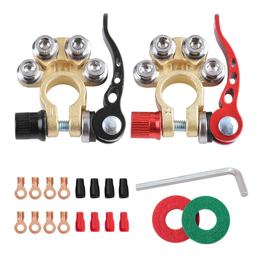 1 Pair 12V 24V Car Battery Terminals Top Post Wire Cable Clamp Quick