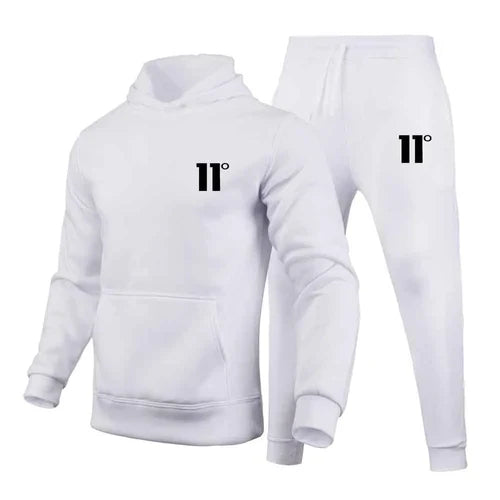 Fashion 11 Print Tracksuit for Men Hooded Sweatshirt and Sweatpants