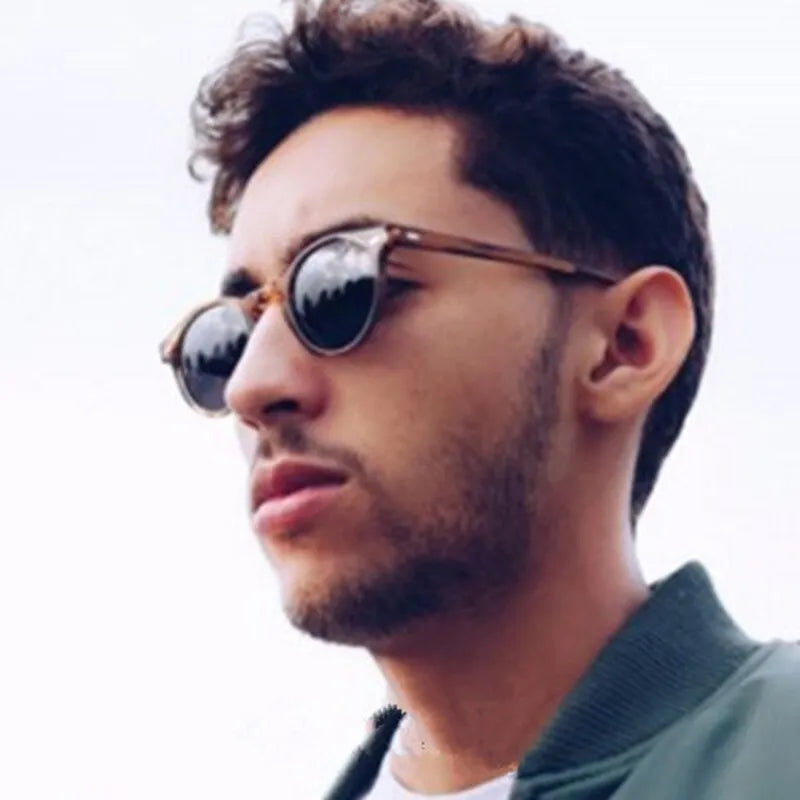 Retro Round Sunglasses Fashion Rice Nail Box Sunglasses For Men And