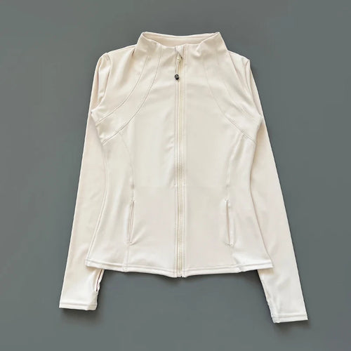 athletic slim fit quick drying zipper running jacket women dryfit