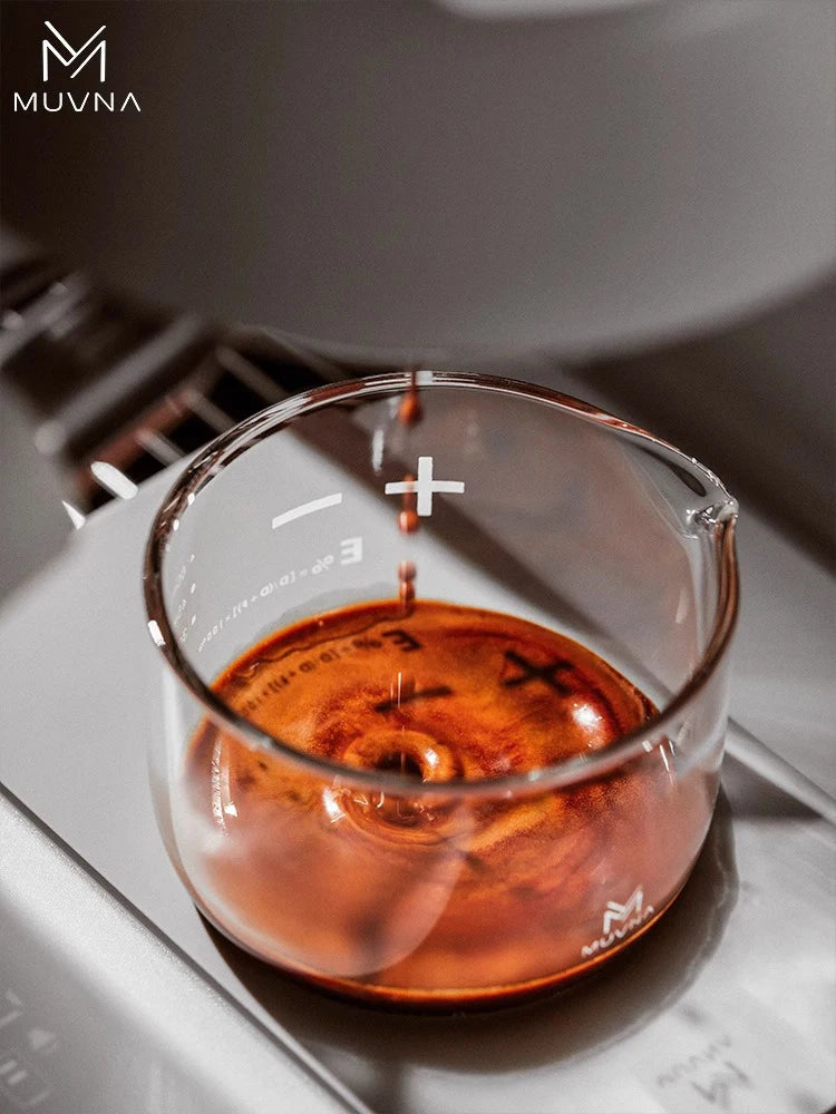 MUVNA Espresso Coffee Measuring Cups Clear Glass 100ml With Scale Home