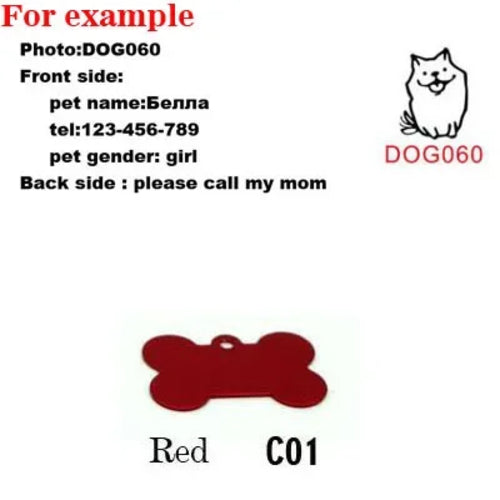2pcs/lot Pet Dog Cat ID Name Tag Identification Pet Collar Kitten