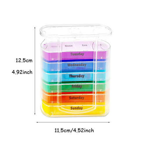 7 Days Pill Medicine Box Weekly Monthly Tablet Holder Storage