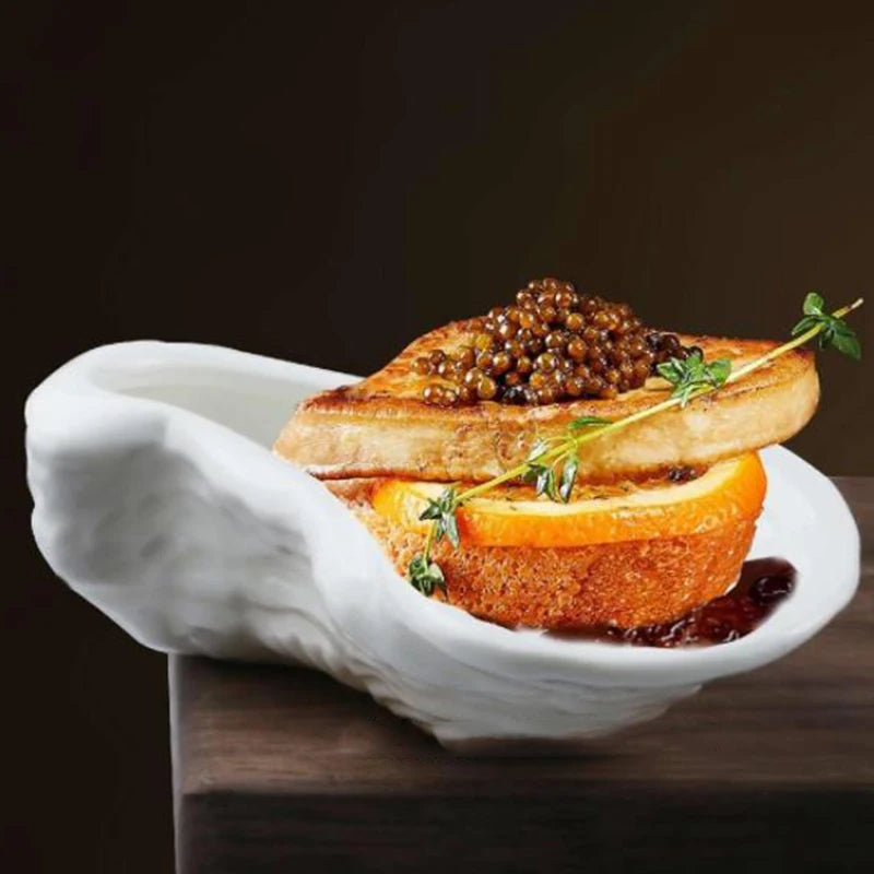 1PC Molecular Cuisine Oyster Shell Ceramic Creative Tableware Plate