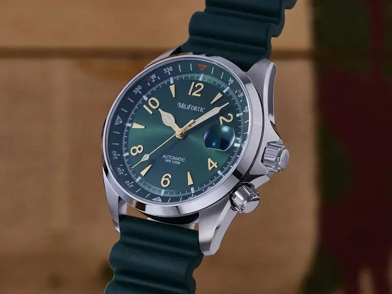 Milifortic Watch Climb S089 NH35 Automatic Mechanical Movement Calendar Compass Bezel C3 Luminous 39.5mm Sport Watch Men 10Bar