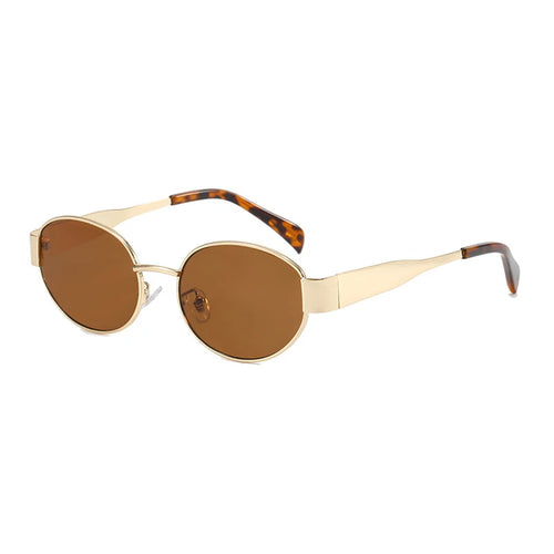 Retro Small Oval Sunglasses Men Women Luxury Metal Round Sun Glasses