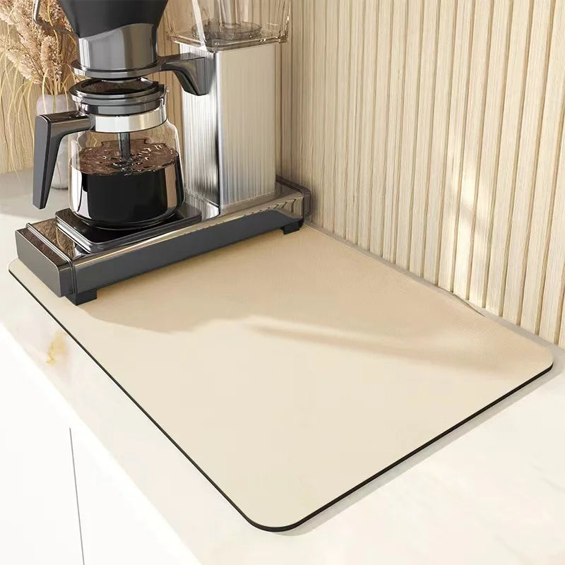VIKAMA Solid Color Diatomaceous Earth Drying Mat Non-slip Absorbent