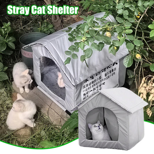 NewestStray Cat dog House Waterproof Outdoor Winter Warm Pet Cave Sleeping Beds Home Foldable Washable for Small Supplies